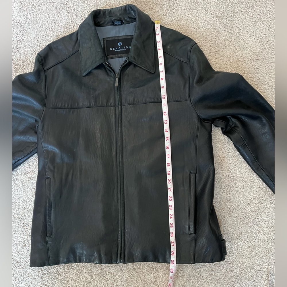 Kenneth Cole Reaction Classic Men's Black Leather Jacket Size L - Picture 12 of 12